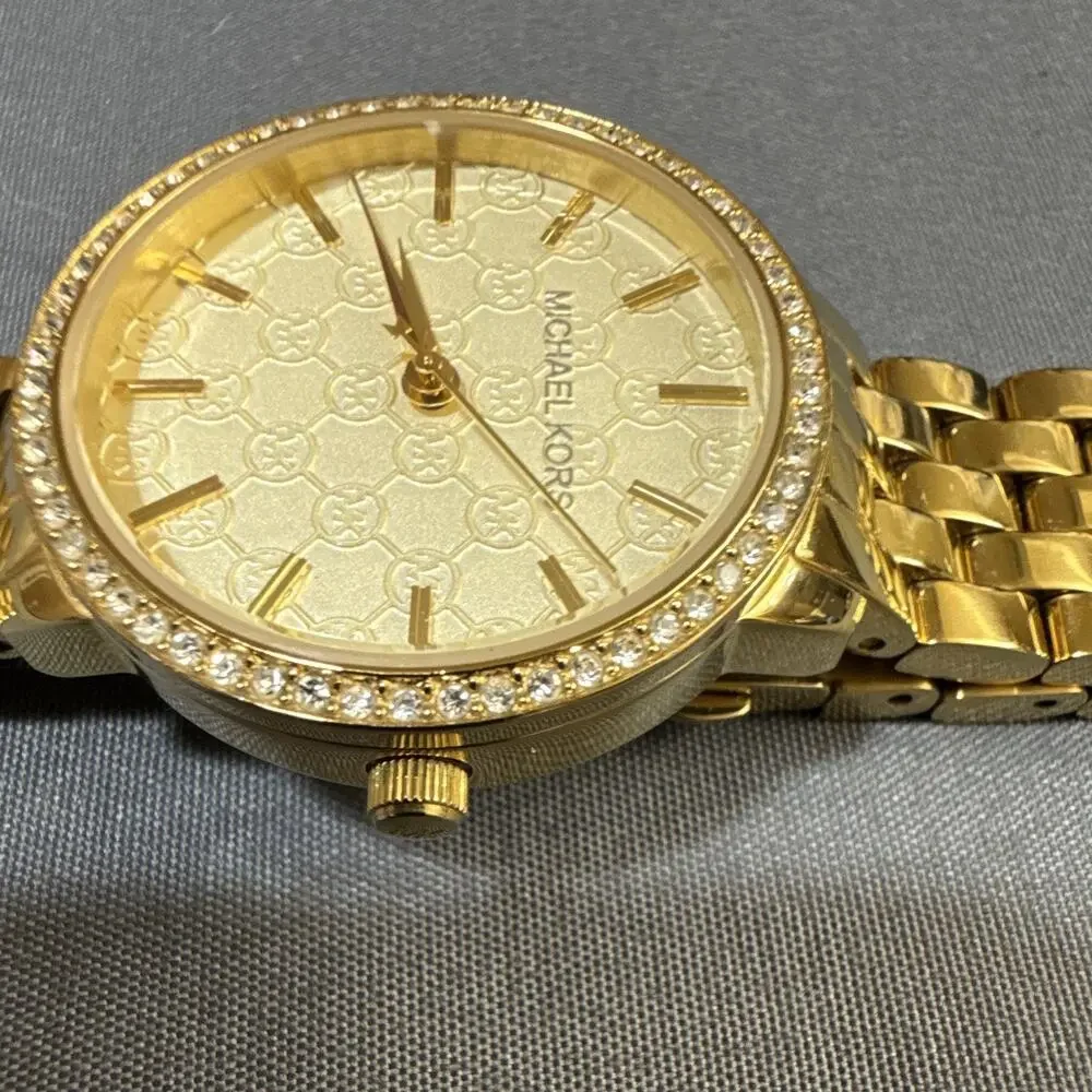 Michael Kors Womens MK-3120 New Battery 35mm Case 5.25” Band Gold Tone (G12)